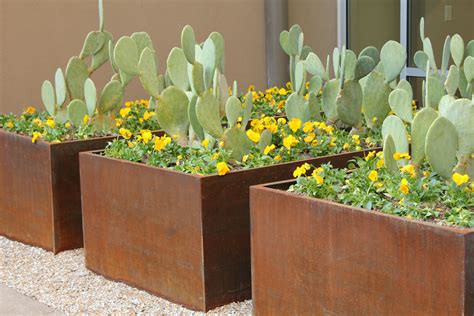 how to decorate metal box|metal planter boxes.